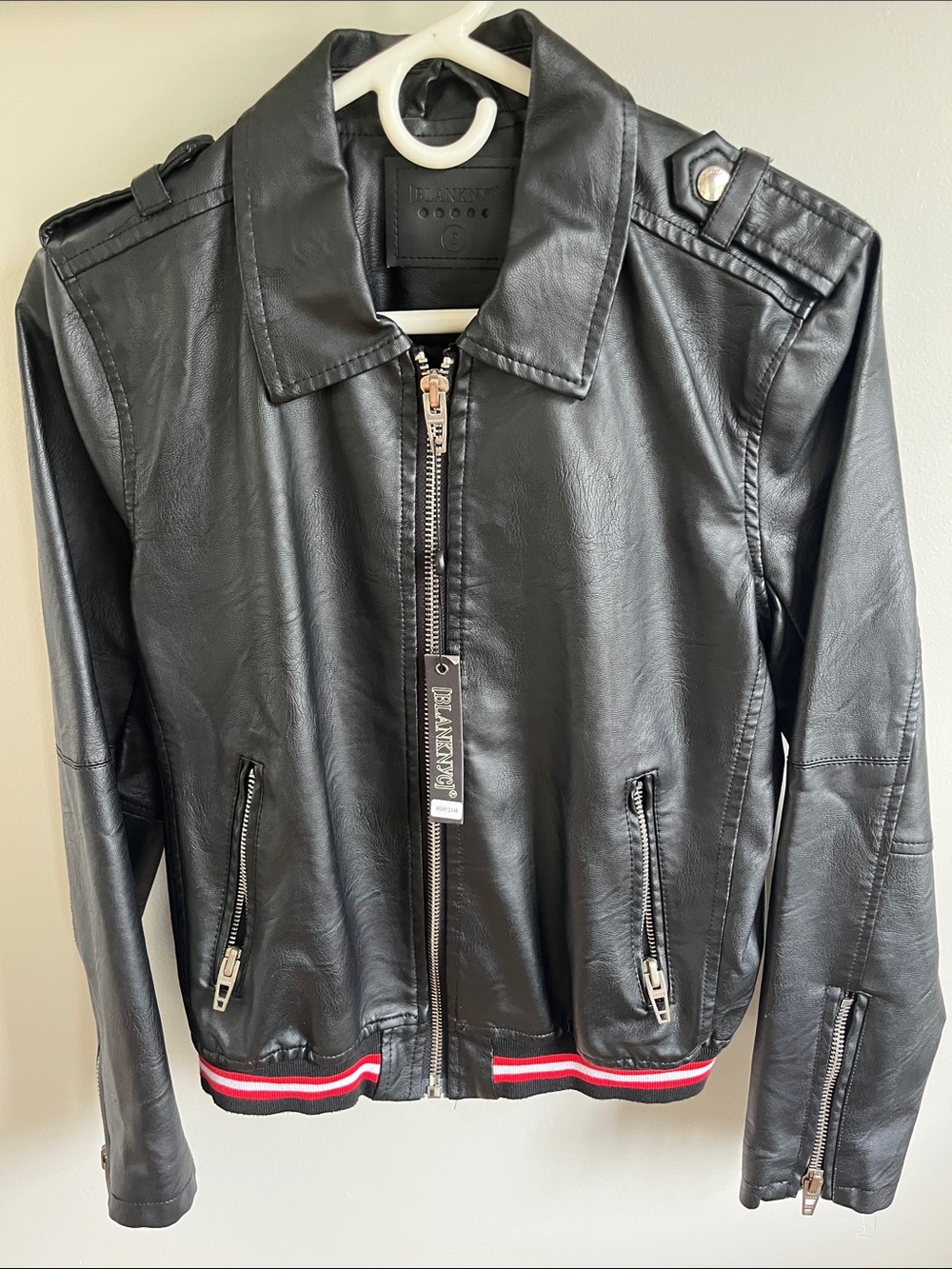NWT Blank NYC Black Faux Leather Jacket  Small
